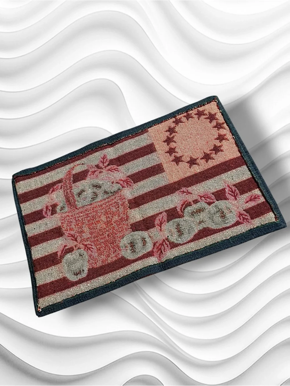 Set of 4 Patriotic Stars Stripes Tapestry American Flag Apple Basket Placemats